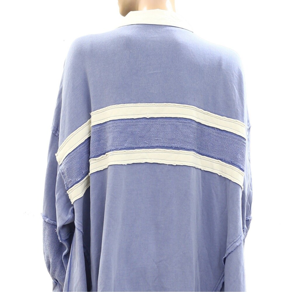 Free People Blair Sweatshirt Top Oversized Asymmetrical Cotton Slouchy M 273303 - Picture 7 of 9